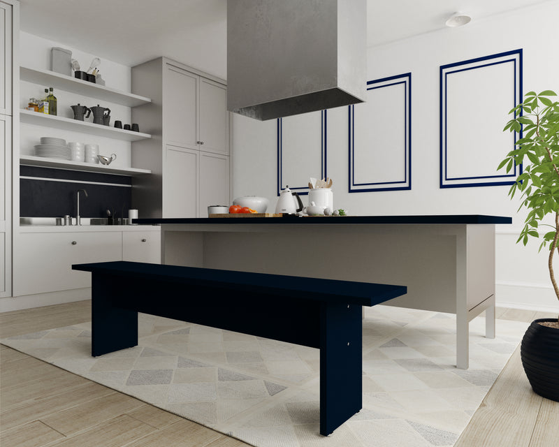 Manhattan Comfort Nomad 67.91\" Modern Dining Bench - Tatiana Midnight Blue