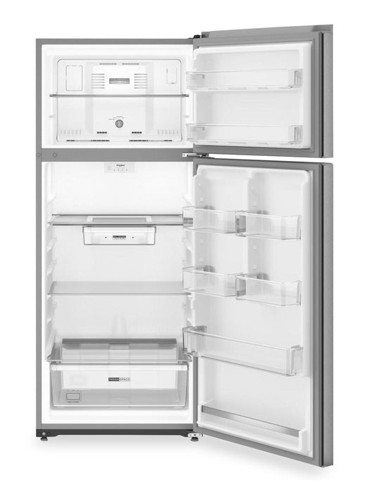 Whirlpool 28” 17.6 Cu. Ft. Top Freezer Refrigerator – Fingerprint Resistant Stainless - WRTX5118TZ