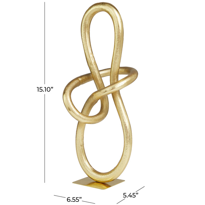 Metal 15\" Knot Sculpture - Gold