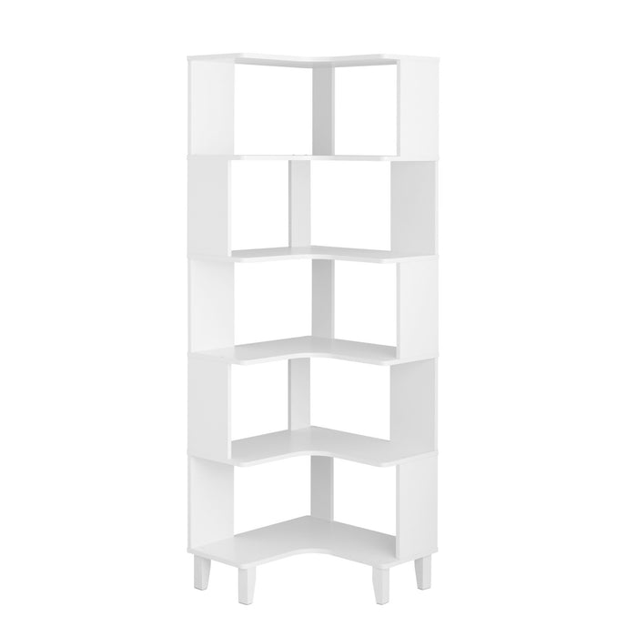 Prepac Nordik Corner Bookcase - White