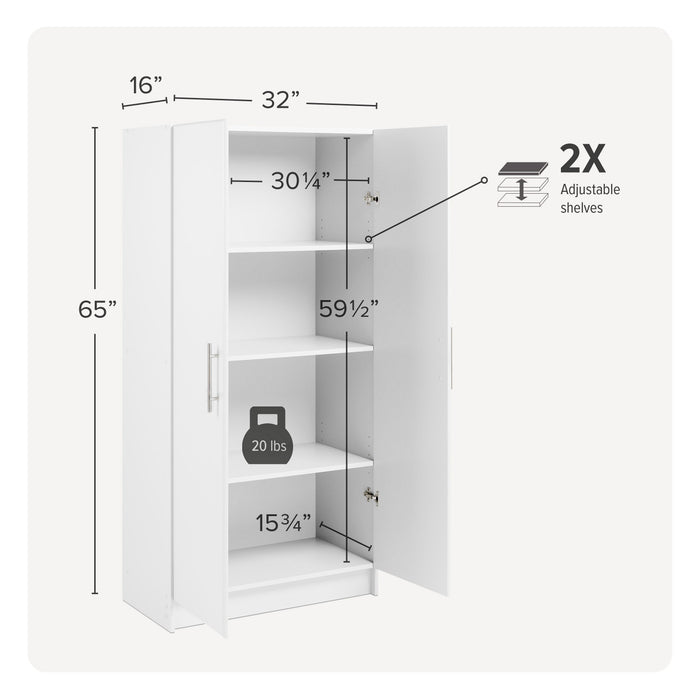 Elite 32\" Storage Cabinet - White