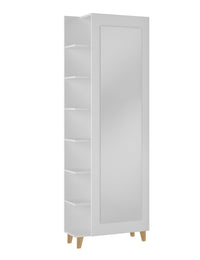 Manhattan Comfort Minetta 14-Pair Mid-Century Shoe Closet - White