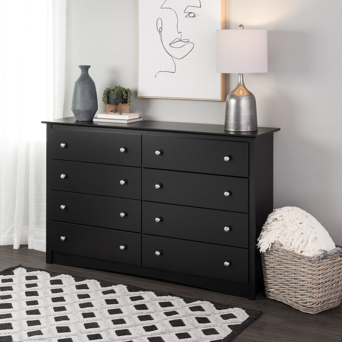 Jade 8-Drawer Dresser - Black