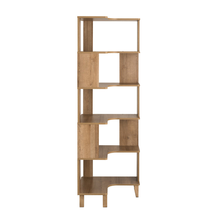 Prepac Nordik Corner Bookcase - Natural Oak