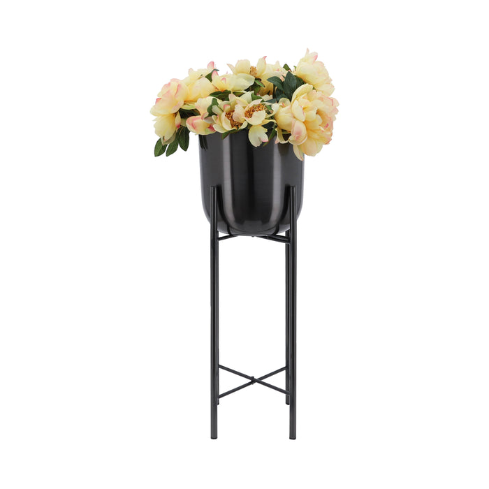 Metal 20\"/30\"/40\" Gunmetal Grey Planter on Stand - Set of 3