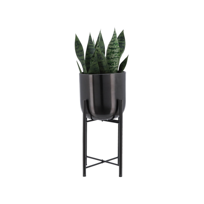 Metal 20\"/30\"/40\" Gunmetal Grey Planter on Stand - Set of 3