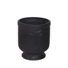Ceramic 6\" Face Vase with Base - Black