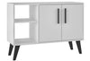 Manhattan Comfort Mid-Century Modern Amsterdam 35.43\" Sideboard with 4 Shelves - White