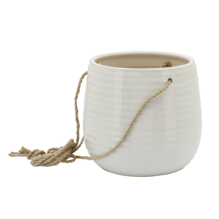 Ceramic 6\" Hanging Planter - White
