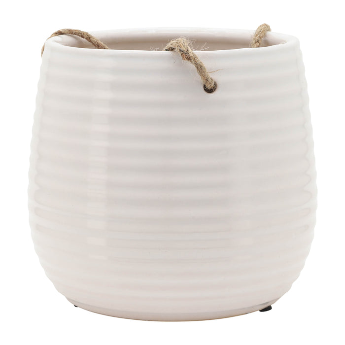 Ceramic 6\" Hanging Planter - White