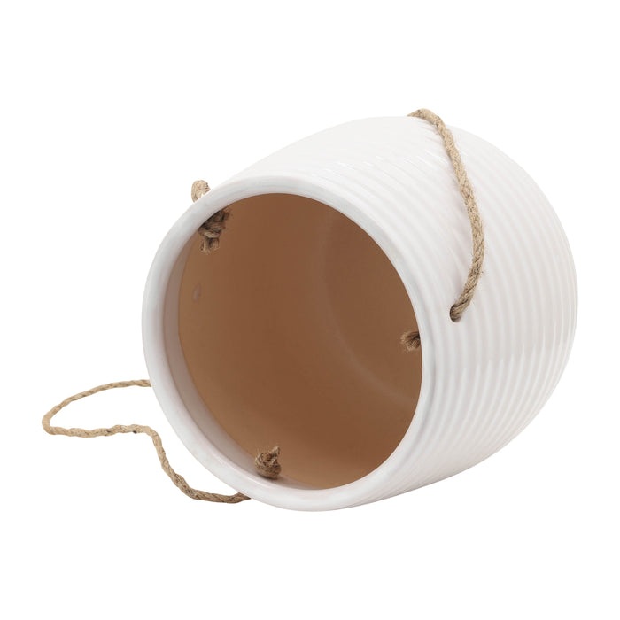 Ceramic 6\" Hanging Planter - White