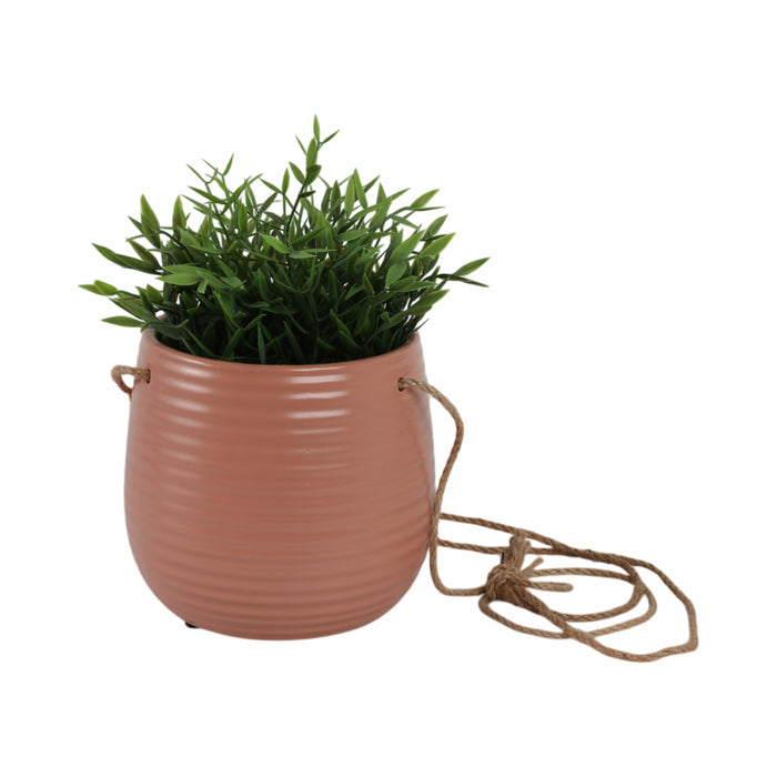 Ceramic 6\" Hanging Planter - Dusty Rose