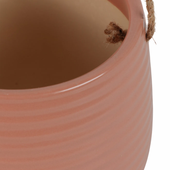 Ceramic 6\" Hanging Planter - Dusty Rose