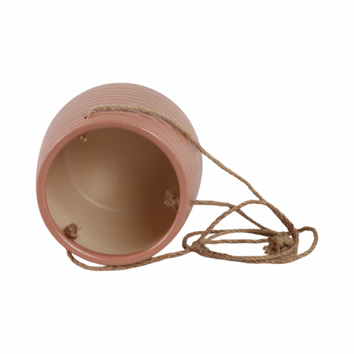 Ceramic 6\" Hanging Planter - Dusty Rose