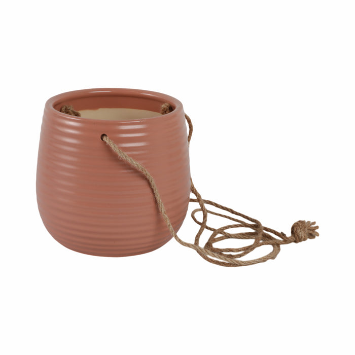 Ceramic 6\" Hanging Planter - Dusty Rose