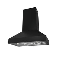 Thor Kitchen 36” Professional Wall Mount Pyramid Range Hood - Black - TRH36PB