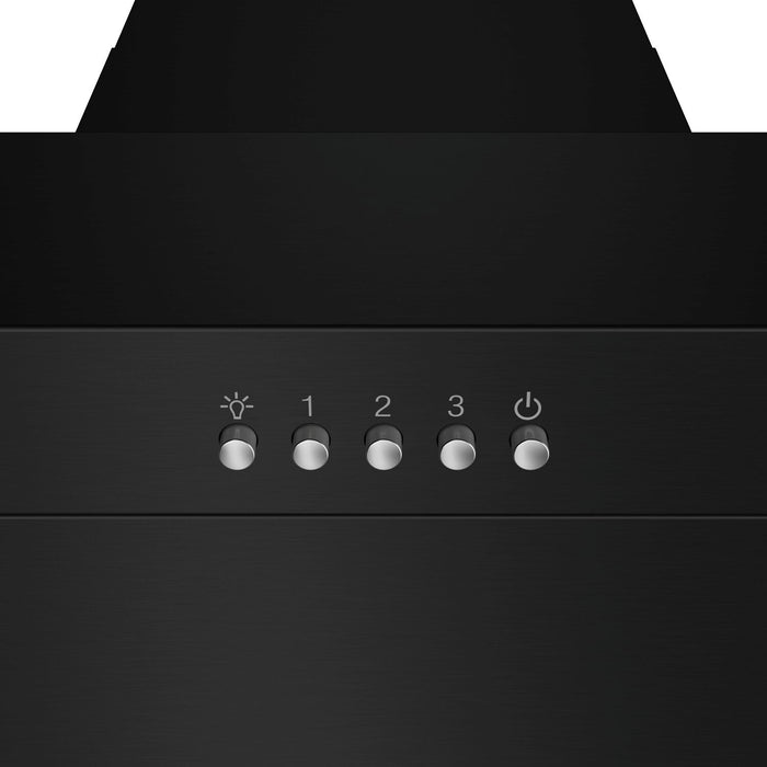 Thor Kitchen 36” Professional Wall Mount Pyramid Range Hood - Black - TRH36PB