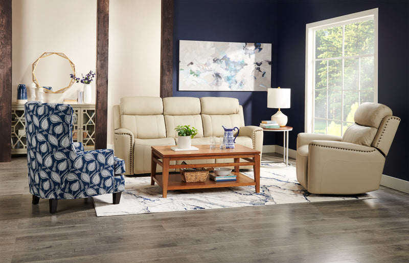 Made in Canada Sofa Lab Customizable Wingback 32\" Fabric Accent Chair - Midnight Multicolour