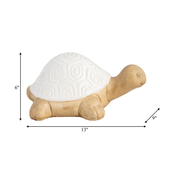 Ceramic 13\" Tortoise - White