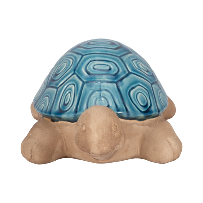 Ceramic 13\" Tortoise - Turquoise