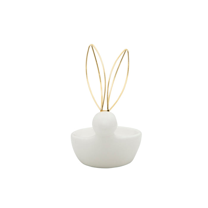 Ceramic Bunny Trinket Tray - White