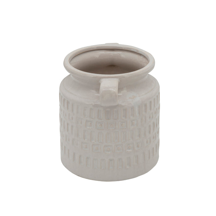 Ceramic 7\" Jar - White