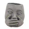 Resin 9\" No Speak Planter - Grey