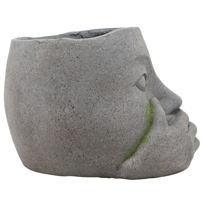 Resin 9\" No Speak Planter - Grey