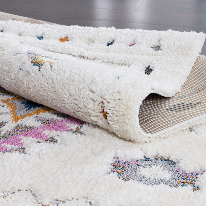 Lola Diamond Shag Area Rug - 2'7\" x 8'