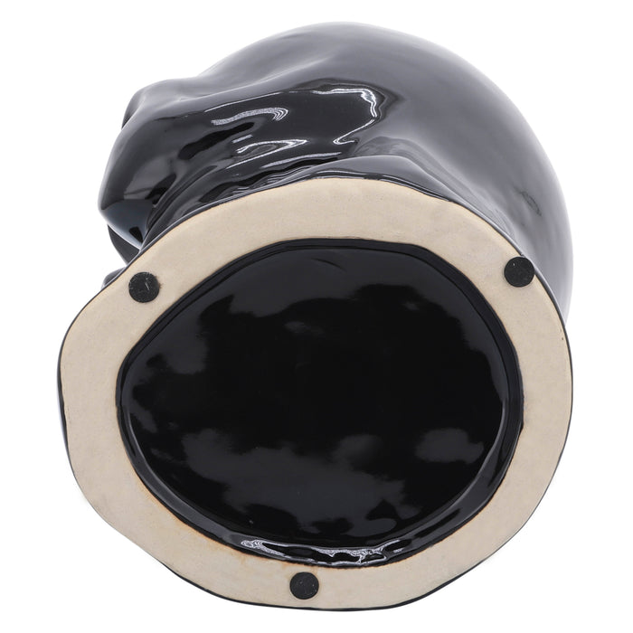 Ceramic 5\" Skull Vase - Black
