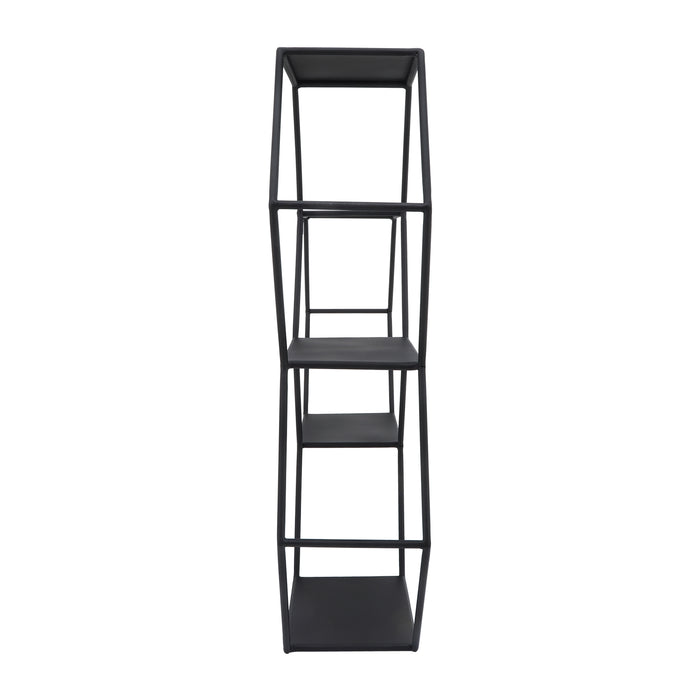 Iron Metal 26\" Hexagon Wall Shelf - Black