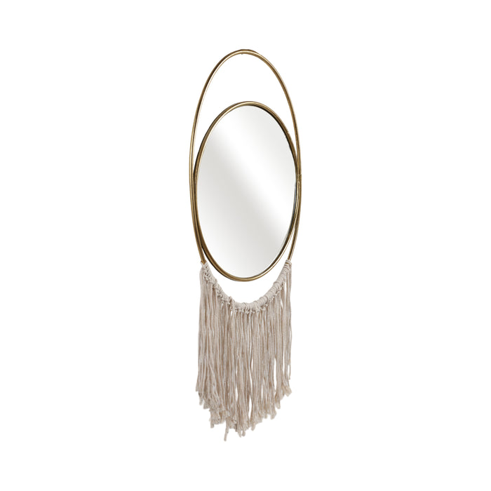 Metal 30\" Mirrored Wall Decoration - Gold and Natural