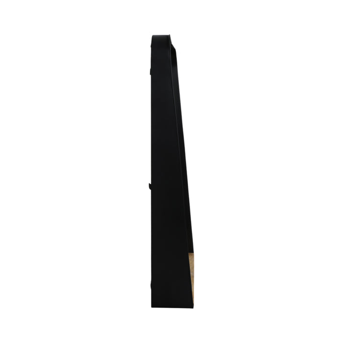 Metal 22\" x 30\" Mirror with Shelf - Black and Brown