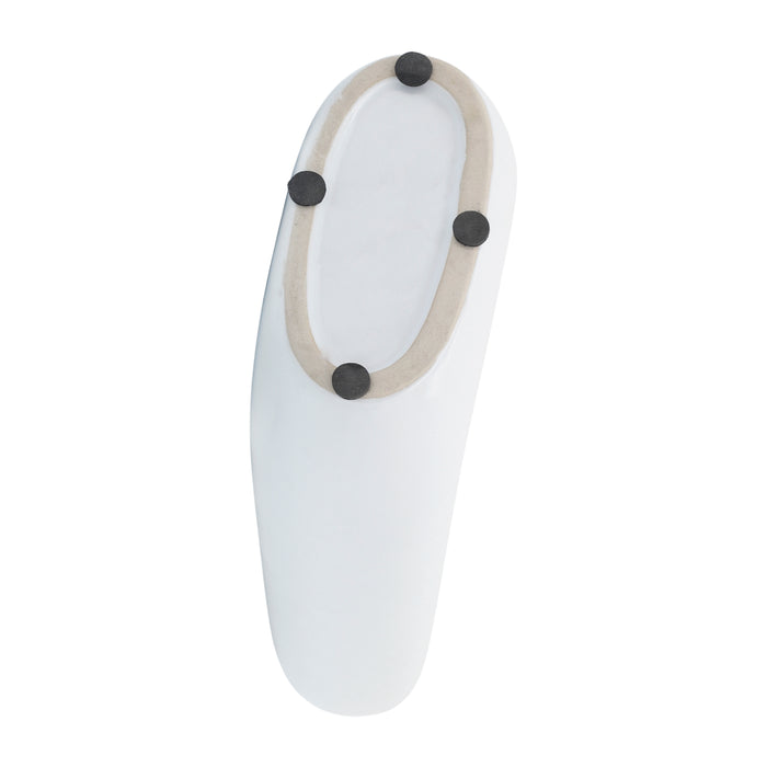 Ceramic 14\" Open Cut-Out Vase - White