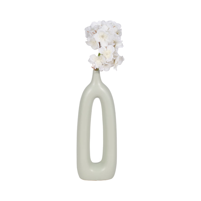 Ceramic 14\" Open Cut-Out Vase - Sage Green