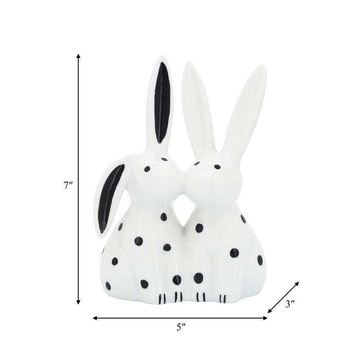 Porcelain 7\" Kissing Bunnies