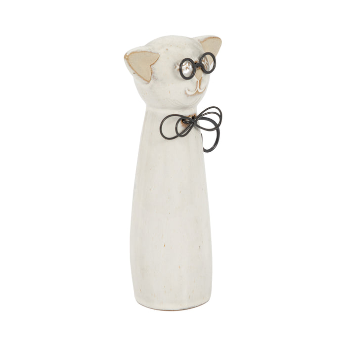 Ceramic 7\" Cat - Beige