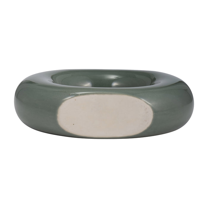 Ceramic 5\" Donut Vase - Dark Sage