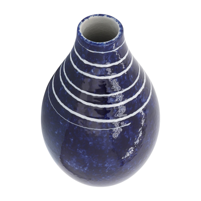 Ceramic 10\" Primeval Vase - Blue
