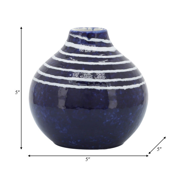 Ceramic 5\" Primeval Vase - Blue