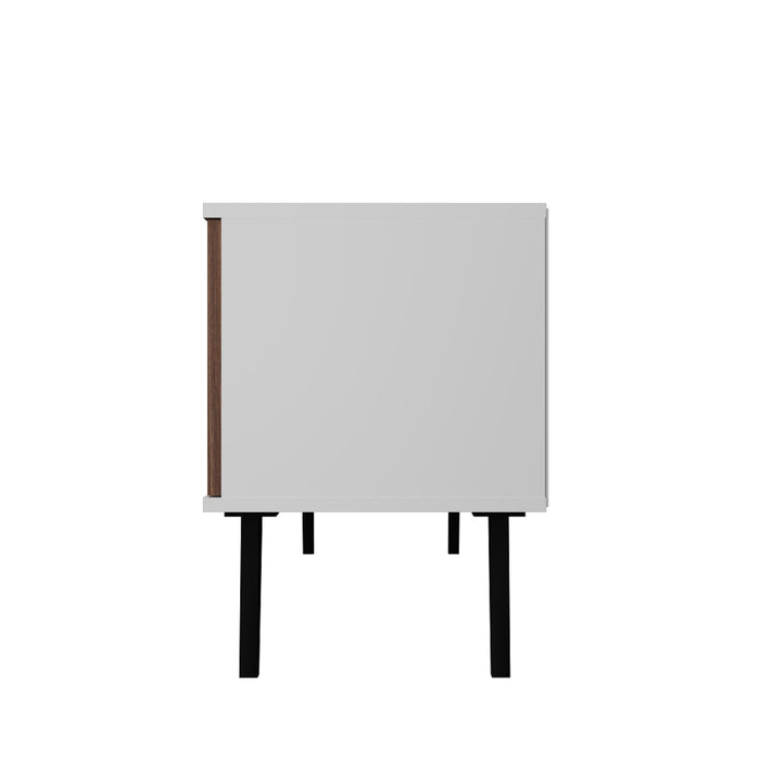 Manhattan Comfort Doyers 62.20\" Mid-Century Modern TV Stand - White & Nut Brown