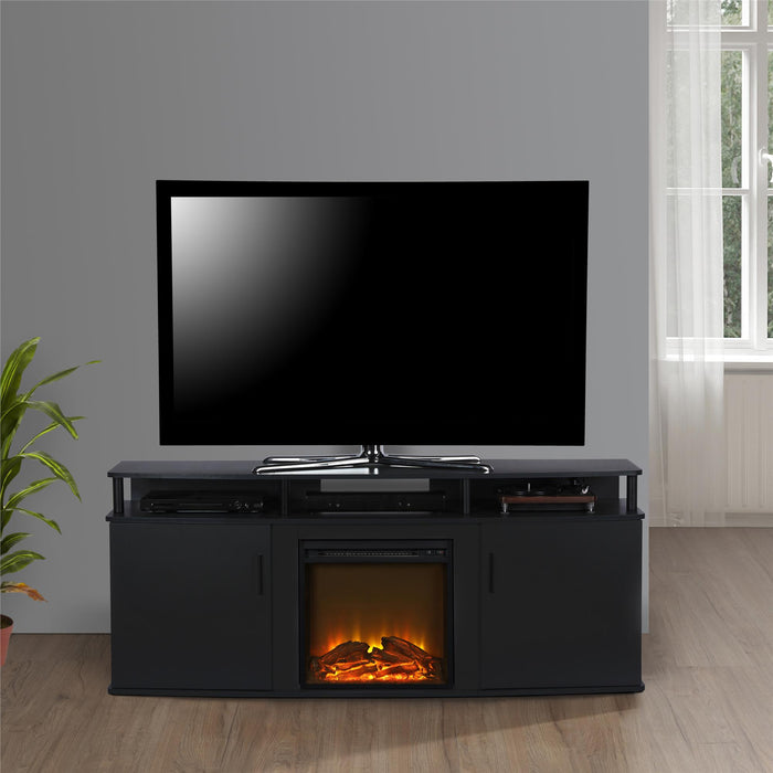 Ameriwood Home Carson Electric Fireplace TV Console for TVs up to 70\" - Black