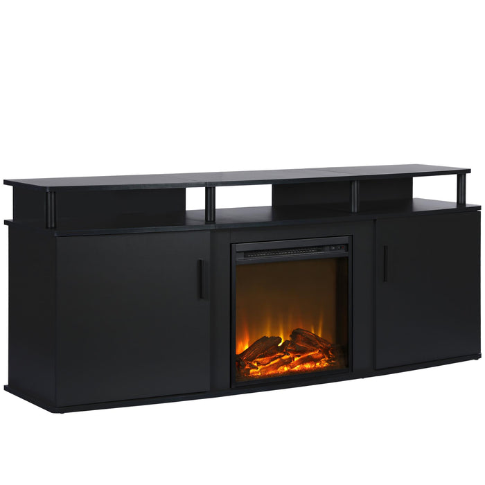 Ameriwood Home Carson Electric Fireplace TV Console for TVs up to 70\" - Black