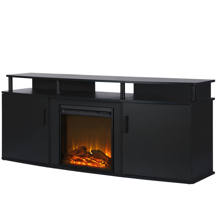 Ameriwood Home Carson Electric Fireplace TV Console for TVs up to 70\" - Black
