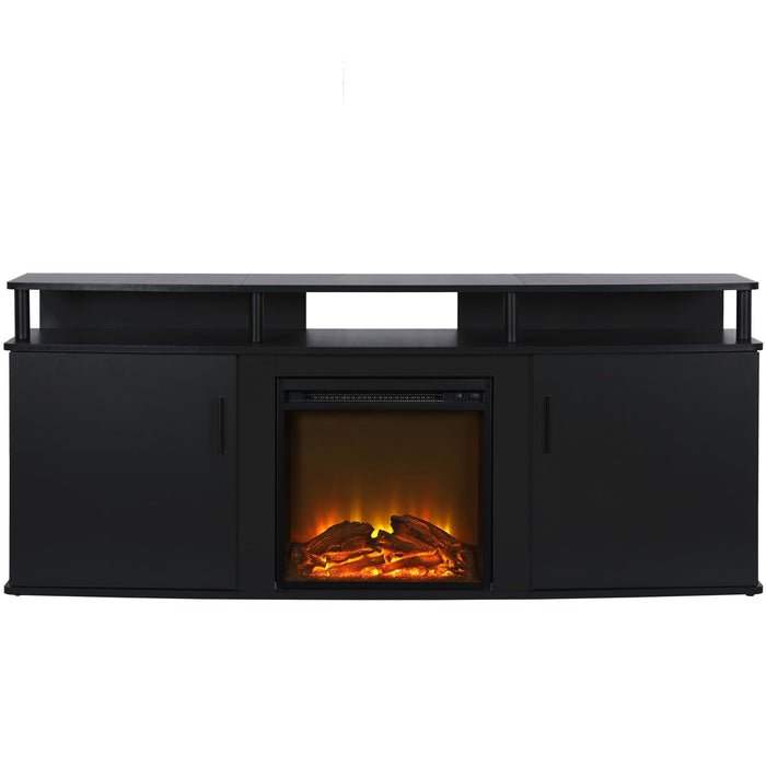 Ameriwood Home Carson Electric Fireplace TV Console for TVs up to 70\" - Black