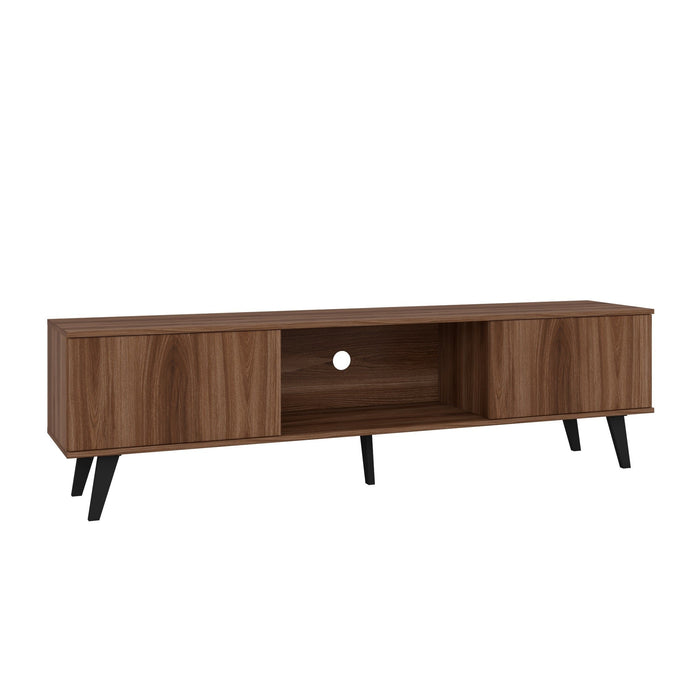 Manhattan Comfort Doyers 70.87\" Mid-Century Modern TV Stand - Nut Brown