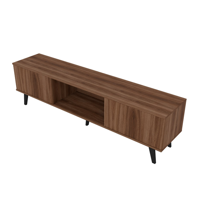 Manhattan Comfort Doyers 70.87\" Mid-Century Modern TV Stand - Nut Brown