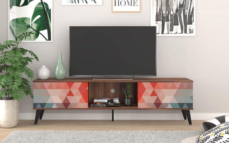 Manhattan Comfort Doyers 70.87\" Mid-Century Modern TV Stand - Multi-Colour