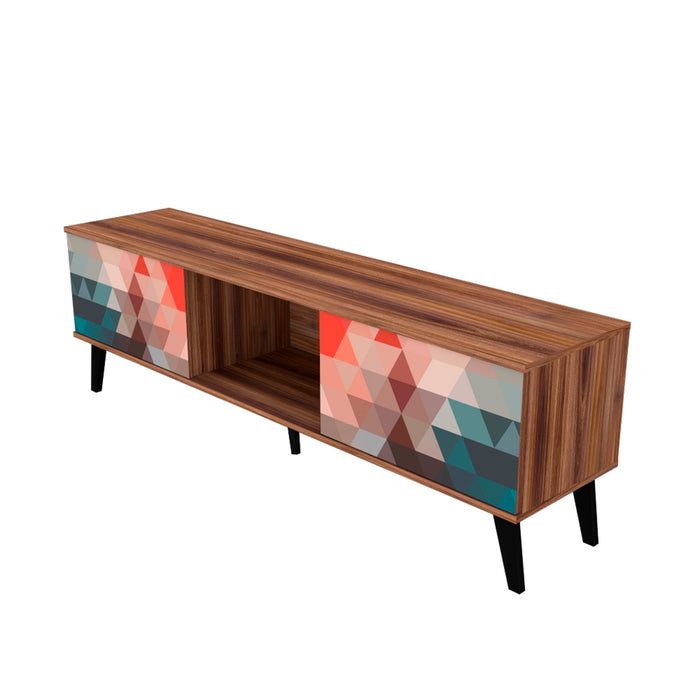 Manhattan Comfort Doyers 70.87\" Mid-Century Modern TV Stand - Multi-Colour