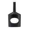 Metal 12\" Small Modern Open Cut-Out Vase - Black